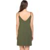 imageALCEA ROSEA Womens Full Slips Cami Long Slip Dress Nightgown Sexy Mesh V Neck Under Dresses Chmeise Lingerie Sleepwear 3956Army Green
