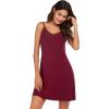 imageALCEA ROSEA Womens Full Slips Cami Long Slip Dress Nightgown Sexy Mesh V Neck Under Dresses Chmeise Lingerie Sleepwear 3956Wine