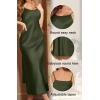 imageALCEA ROSEA Womens Long Satin Slip Dress Nightgowns Sexy Lingerie Adjustable Strap Midi Dress Silky Gown V Neck Under DressArmy Green