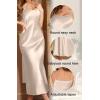 imageALCEA ROSEA Womens Long Satin Slip Dress Nightgowns Sexy Lingerie Adjustable Strap Midi Dress Silky Gown V Neck Under DressChampagne