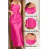 imageALCEA ROSEA Womens Long Satin Slip Dress Nightgowns Sexy Lingerie Adjustable Strap Midi Dress Silky Gown V Neck Under DressFuchsia Red