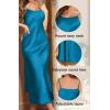 imageALCEA ROSEA Womens Long Satin Slip Dress Nightgowns Sexy Lingerie Adjustable Strap Midi Dress Silky Gown V Neck Under DressPeacock Blue