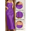 imageALCEA ROSEA Womens Long Satin Slip Dress Nightgowns Sexy Lingerie Adjustable Strap Midi Dress Silky Gown V Neck Under DressViolet
