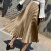 imageALCEA ROSEA Womens Pleated Midi Skirt High Waist Knitted Solid Casual Skirt 7855Beige7855