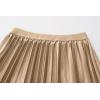 imageALCEA ROSEA Womens Pleated Midi Skirt High Waist Knitted Solid Casual Skirt 7855Beige7855