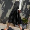 imageALCEA ROSEA Womens Pleated Midi Skirt High Waist Knitted Solid Casual Skirt 7855Black7855