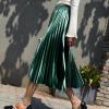 imageALCEA ROSEA Womens Pleated Midi Skirt High Waist Knitted Solid Casual Skirt 7855Dark Green7855