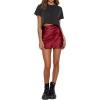 imageALCEA ROSEA Womens Satin Silky Lace Trim Split Mini Skirt Slit Hem High Waist ALine Short Skirt Solid Slit Skirts for WomenBurgundy