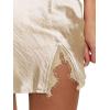 imageALCEA ROSEA Womens Satin Silky Lace Trim Split Mini Skirt Slit Hem High Waist ALine Short Skirt Solid Slit Skirts for WomenChampagne