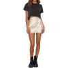 imageALCEA ROSEA Womens Satin Silky Lace Trim Split Mini Skirt Slit Hem High Waist ALine Short Skirt Solid Slit Skirts for WomenChampagne