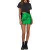 imageALCEA ROSEA Womens Satin Silky Lace Trim Split Mini Skirt Slit Hem High Waist ALine Short Skirt Solid Slit Skirts for WomenGreen