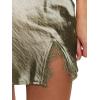 imageALCEA ROSEA Womens Satin Silky Lace Trim Split Mini Skirt Slit Hem High Waist ALine Short Skirt Solid Slit Skirts for WomenLight Green