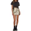 imageALCEA ROSEA Womens Satin Silky Lace Trim Split Mini Skirt Slit Hem High Waist ALine Short Skirt Solid Slit Skirts for WomenLight Green
