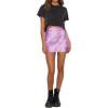 imageALCEA ROSEA Womens Satin Silky Lace Trim Split Mini Skirt Slit Hem High Waist ALine Short Skirt Solid Slit Skirts for WomenLight Purple