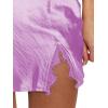 imageALCEA ROSEA Womens Satin Silky Lace Trim Split Mini Skirt Slit Hem High Waist ALine Short Skirt Solid Slit Skirts for WomenLight Purple