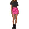 imageALCEA ROSEA Womens Satin Silky Lace Trim Split Mini Skirt Slit Hem High Waist ALine Short Skirt Solid Slit Skirts for WomenRose Red
