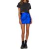 imageALCEA ROSEA Womens Satin Silky Lace Trim Split Mini Skirt Slit Hem High Waist ALine Short Skirt Solid Slit Skirts for WomenRoyal Blue