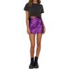 imageALCEA ROSEA Womens Satin Silky Lace Trim Split Mini Skirt Slit Hem High Waist ALine Short Skirt Solid Slit Skirts for WomenViolet