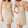 imageALCEA ROSEA Womens Satin Slip Dress Chemise Nightdress Sexy Sleepwear Silky Negligee 3705Champagne
