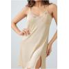 imageALCEA ROSEA Womens Satin Slip Dress Chemise Nightdress Sexy Sleepwear Silky Negligee 3705Champagne