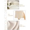 imageALCEA ROSEA Womens Silky Satin Long Skirt High Waist Elastic Waist A Line Flared Skirt with Slit 7819Khaki L7819beige