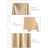 imageALCEA ROSEA Womens Silky Satin Long Skirt High Waist Elastic Waist A Line Flared Skirt with Slit 7819Khaki L7819champagne