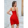 imageALCEA ROSEA Womens Summer Bodycon Mini Dress Casual Sleeveless Square Neck Ribbed Tank DressesFlame Red