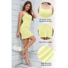 imageALCEA ROSEA Womens Summer Bodycon Mini Dress Casual Sleeveless Square Neck Ribbed Tank DressesYellow