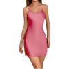 imageALCEA ROSEA Lingerie Sexy Satin Silky Nightgowns Sexy Chemise Slip Nightie babydoll for WomenFuchsia Red