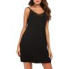 imageALCEA ROSEA Womens Full Slips Cami Long Slip Dress Nightgown Sexy Mesh V Neck Under Dresses Chmeise Lingerie Sleepwear 3956Black