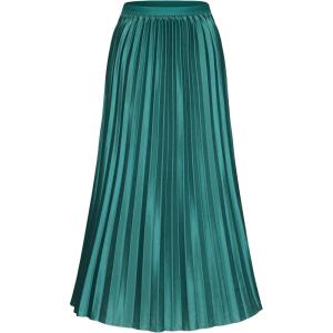 imageALCEA ROSEA Womens Pleated Midi Skirt High Waist Knitted Solid Casual Skirt 7855Dark Green7855
