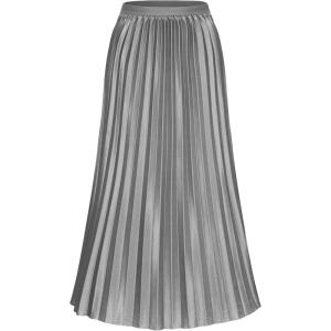 imageALCEA ROSEA Womens Pleated Midi Skirt High Waist Knitted Solid Casual Skirt 7855Grey7855