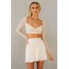 imageALCEA ROSEA Silky Satin Mini Skirt for Women Adjustable Self Tie High Waist Flowy Casual Short Skater Short Skirt 7821Beige