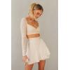 imageALCEA ROSEA Silky Satin Mini Skirt for Women Adjustable Self Tie High Waist Flowy Casual Short Skater Short Skirt 7821Beige