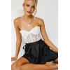 imageALCEA ROSEA Silky Satin Mini Skirt for Women Adjustable Self Tie High Waist Flowy Casual Short Skater Short Skirt 7821Black