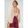 imageALCEA ROSEA Silky Satin Mini Skirt for Women Adjustable Self Tie High Waist Flowy Casual Short Skater Short Skirt 7821Burgundy