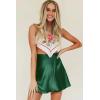 imageALCEA ROSEA Silky Satin Mini Skirt for Women Adjustable Self Tie High Waist Flowy Casual Short Skater Short Skirt 7821Dark Green