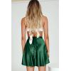 imageALCEA ROSEA Silky Satin Mini Skirt for Women Adjustable Self Tie High Waist Flowy Casual Short Skater Short Skirt 7821Dark Green