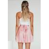 imageALCEA ROSEA Silky Satin Mini Skirt for Women Adjustable Self Tie High Waist Flowy Casual Short Skater Short Skirt 7821Pink