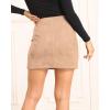 imageALCEA ROSEA Women Faux Suede Mini Skirt High Waist Side Split Zipper Bodycon Short SkirtBeige