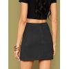 imageALCEA ROSEA Women Faux Suede Mini Skirt High Waist Side Split Zipper Bodycon Short SkirtBlack