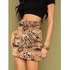 imageALCEA ROSEA Women Faux Suede Mini Skirt High Waist Side Split Zipper Bodycon Short SkirtGinger