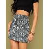 imageALCEA ROSEA Women Faux Suede Mini Skirt High Waist Side Split Zipper Bodycon Short SkirtGrey