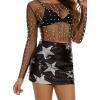 imageALCEA ROSEA Women Sparkly Sequin Mini Skirt Low Waist Glitter Skirt Bodycon Sexy Night Out Party Skirts for WomenJet Black