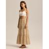 imageALCEA ROSEA Womens Boho Tiered Maxi Skirt Elastic High Wasited Flowy Ruffle Beach Vacation Summer Long Skirt with Pocket78897890beige