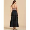 imageALCEA ROSEA Womens Boho Tiered Maxi Skirt Elastic High Wasited Flowy Ruffle Beach Vacation Summer Long Skirt with Pocket78897890black