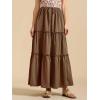 imageALCEA ROSEA Womens Boho Tiered Maxi Skirt Elastic High Wasited Flowy Ruffle Beach Vacation Summer Long Skirt with Pocket78897890brown