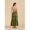 imageALCEA ROSEA Womens Boho Tiered Maxi Skirt Elastic High Wasited Flowy Ruffle Beach Vacation Summer Long Skirt with Pocket78897890dark Green