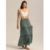imageALCEA ROSEA Womens Boho Tiered Maxi Skirt Elastic High Wasited Flowy Ruffle Beach Vacation Summer Long Skirt with Pocket78897890green