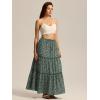 imageALCEA ROSEA Womens Boho Tiered Maxi Skirt Elastic High Wasited Flowy Ruffle Beach Vacation Summer Long Skirt with Pocket78897890green